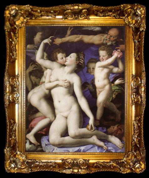 framed  Agnolo Bronzino an allegory with venus and cupid, ta009-2